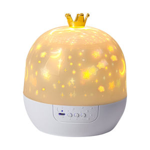 Kids Bedroom Night Light with Music and Rotatable Crown Projector for Sleep and Relaxation