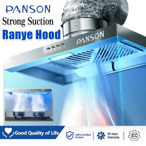 PANSON New simple range hood with high suction exhaust fan and smoke gathering oblique flow fan