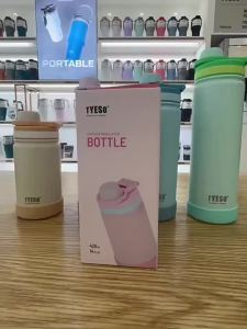 TYESO | TYESO 750ML Portable Sports Cold Water Bottle with Non-slip Silicone Sleeve Leakproof Outdoor Drinking Cup for Daily Use