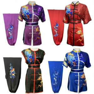 HANCUI | Competition Costume Purple Embroidered Dragon Martial Arts Uniform
