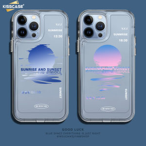 KISSCASE Ốp Trong Suốt Mặt Trời Mọc Sáng Tạo Màu Sơn Phù Hợp Với Apple 14 Pro Max Vỏ Điện Thoại Di Động Vỏ Không Gian Cặp Đôi Iphone13Pro Trong Suốt 11/12 Mới