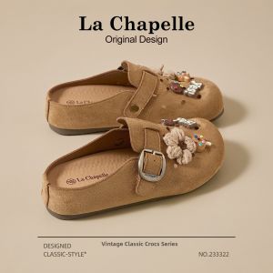 La Chapelle | Easy-on Retro Stylish Closed Toe Half Slippers