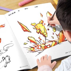 Cartoon Tracing Book for Kindergarten Children Simple Drawing Practice Book Comic Coloring Control Pen Training Painting Book