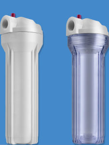 Thickened White Plastic Transparent Filter Bottle with Pressure Relief Valve Interface for Home Use 10 Inch Water Purifier