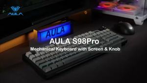 AULA | AULA S98 Pro Wireless Mechanical Keyboard Smart Screen Knob BT5.0 2.4G USB-C Hot Swap RGB Pre-lubed Linear Gaming Keyboard