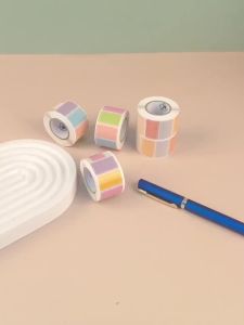 500-Piece Roll Waterproof Color-Coded Index Tabs - Vibrant Durable Sticky Labels for Organizing  Personalized Name Tags