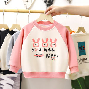 New 2025 Childrens Sweatshirt Loose Long Sleeve Base Shirt for Boys And Girls Spring Autumn Season Polyester Fabric Casual Style