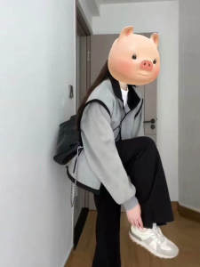 American Style Casual Loose Short Jacket Womens Winter Outerwear Small Size Super Cute Top Zipper Closure Long Sleeve