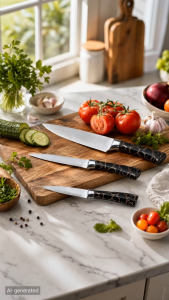 Nipiin Knife Set Chef Knife Fruit Knife Kitchen Knives with Comfortable Handle Stainless Steel Cooking Tool 3pcs/set