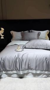 Bộ chăn ga gối Lyocell 60s M2T Bedding - Chăn hè chần bông mỏng ga giường và 2 vỏ gối nằm