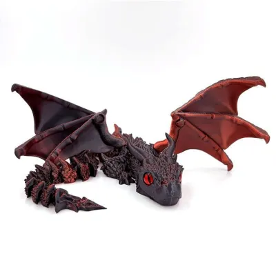 3D Printed 3D Printed Dragon Figurine Winged Design Multi-Jointed Movable Winged Carriage Dragon Dragon Collectible Item