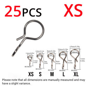 ICERIO 25PCS Black High Carbon Steel Fly Fishing Quick Change Snap for Flies Hooks Lures Sabiki Rig Jig Spinner Terminal Tackle