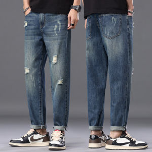 TUCANO | Retro Denim Jeans With Holes Loose Straight Leg