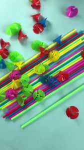 Stik Balon kecil (100pcs) + cup / Stik Balon latex / Stick Balon Foil/Gagang Balon + cup 100 Pcs