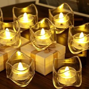 4Pcs Flameless LED Candle Light / Transparent Plastic Tea Light Candle / Battery Operated Flameless Crystal Candles Lamp / for Wedding Birthday Decoration