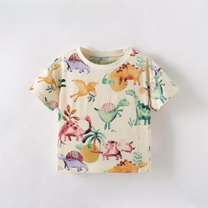 Áo Thun Trẻ Em Malwee Cổ Tròn in Họa Tiết Mùa Hè Mới Tay Ngắn Thoải Mái Thoáng Khí Vải Cotton Pha Trộn Cho Bé Trai