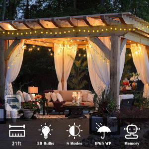 【24-Hour Shopping】(30/50/100LED) Christmas Decorative Lamp String Solar lantern string garden waterproof automatic light Outdoor fairy photo atmosphere light wedding party decoration