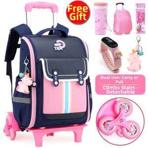 KABUYOUSI | Girls Large Capacity Water Resistant Trolley School Bag