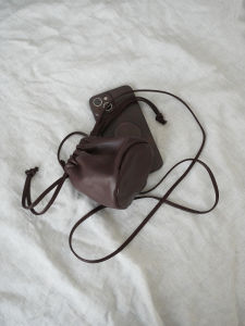 PANLULUPAN Drawstring Small Sheepskin Bag Korean Style Decorative Coin Purse Casual Bucket Bag Soft Handle Mini Size