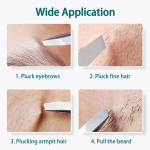 Stainless Steel Slant Tweezer Precision Tweezers for Eyebrows Ingrown Hair Removal Makeup Tools Fine Hairs Puller