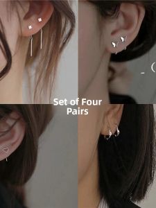 Sleeping Friendly Womens Earrings Unique Design No Need to Remove Versatile Fashion Jewelry Alloy Material Heart/Sphere/Pendulum Shape