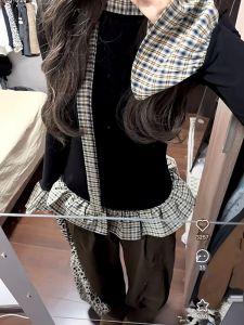 Áo Thun Nữ Tay Dài Mùa Xuân Phong Cách Hàn Quốc Cổ Tròn Dáng Ôm Vừa Vặn Chất Liệu Khác Thường Ngày