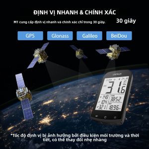 GPS xe đạp máy tính không dây cycplus M1 không thấm nước công tơ mét đo đường ANT + bluetooth5.0 đi xe đạp Phụ Kiện Xe Đạp