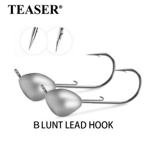 TEASER 10pcs/bag W002 Blunt Lead Hook 0.7g-10.2g Soft Bait Back Spike W Micro Fishing Hook Anti-Snag Bait Loss Lead Hook