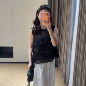 YUEZHONGWEI | French Ruffle Bow Sleeveless Slim Fit Camisole