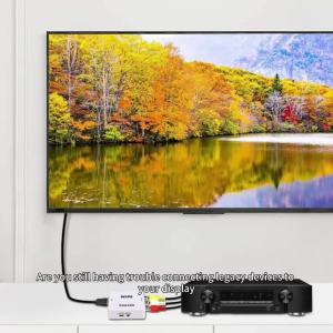 xiede | VGA to AV Converter 1080P RCA Adapter with 3.5mm Audio Cable for TV Box PC CVBS to VGA Converter Gaming Console Laptop Monitor