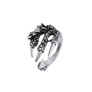 Punk Dragon Claw Rings Retro Adjustable Opening Rings Steampunk Hip Hop Finger Rings Mens Party Jewelry Halloween Gift