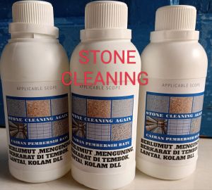 Cairan pembersih lantai.kolam acian semen yang berlumut
