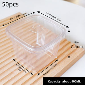 10/25/50pcs Transparent Cake Box Disposable Plastic Tiramisu Dessert Box Cups Bowls Container With Lids Salad Cupcake Gift Box