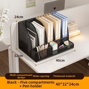 MUGG | Classified Storage Multi-Layer Desk Document Organizer File Holder with Pen Stand Bookend File Rack