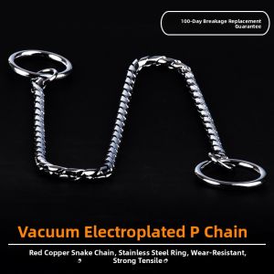 Titanium Steel Dog Leash Training Collar Explosion Proof P-Chain Snake Chain All Sizes Golden Retriever Competition Grade