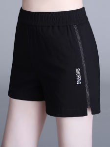 Ice Silk Pure Cotton Shorts Women Summer Thin Loose Wide Leg Pants plus Size Womens Loose Elastic Waist Casual Sports Versatile A-Line