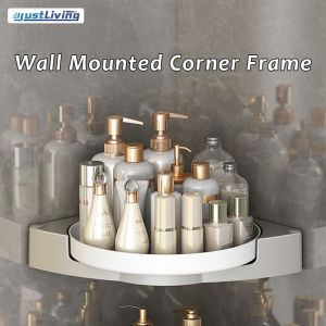 Justliving giá lưu trữ tam giác phòng tắm xoay 360 ° hộp đựng bàn xoay vòi sen Tường không đục lỗ Kệ Để Đồ không khoan giá lưu trữ Gel bàn xoay cho ký túc xá và nhà bếp