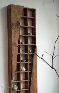 wooden mug rack coffee station organizer coffee bar shelf mug display rack natural wood décor live edge shelf solid wood organizer artisan wood shelf rustic luxury décor modern wooden wall organizer premium home décor kitchen wall organizer di