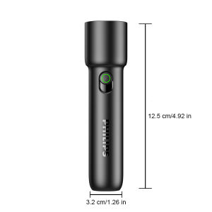Philips | Đèn Pin LED Di Động Sạc Lại Được Philips 2024 EDC Màu Đen Chống Nước 5W Dùng Để Tự Vệ Cắm Trại Đi Bộ Đường Dài