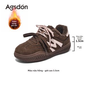 Agsdon | Giày Sneaker Nữ Mùa Đông Lót Nỉ Phong Cách Casual