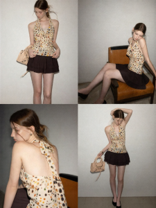 Cantonstory | Dotted Halter Sleeveless Vest for Women
