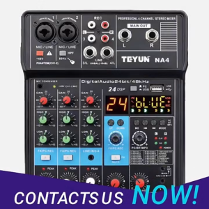 TEYUN 4-Channel Professional Portable Sound Mixer Console Computer Input 48v Power Model Number Certification Origin Mixing NA4