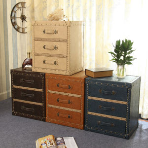 Modern American Country Style Bedside Table Luxury Minimalist Retro Hotel Wood Storage Cabinet for Adults without Doors