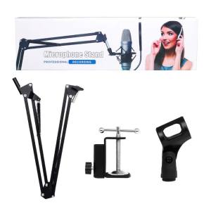 IRIN | IRIN Microphone Cantilever Stand Adjustable Desktop Universal Mic Clip Holder Tripod Black Metal Cantilever Bracket