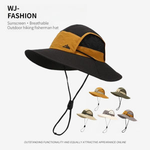 【WJ】Breathable Sunshade Contrast Color Sun Hat Outdoor Waterproof Quick Drying Climbing Fisherman Hat