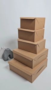 Dus Kue Bahan Kraft Laminasi Ukuran 12x16 12x14 12x12 Box Snack Bahan Kraft Laminasi Coklat Polos Dus ulang tahun Dus makanan dus snack dus kue basah Qty 50 pcs