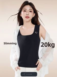 miiow | Black Seamless Nude Feeling Vest Women Summer Chest Pad Camisole Show Small Chest Cover Side Breast Thin Strap Beautiful Back Top