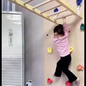 Kids Indoor Climbing Ladder with Hanging Rock Wall Multi-Functional Physical Exercise Ladder Children’s Fitness Training Pole for Home Playground Use Memanjat tangga menggantung dinding pendakian kecergasan