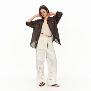 DUSHU | Custom Split Style Breathable Series Drop Shoulder Colorful Linen Shirt
