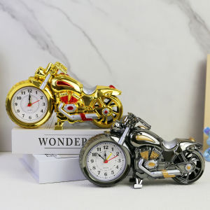Cute Cartoon Childrens Alarm Clock Mini Motorcycle Design Bedroom Decorations Boys Desk Clocks Plastic Material